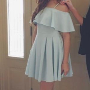 ASOS Blue off-shoulder dress